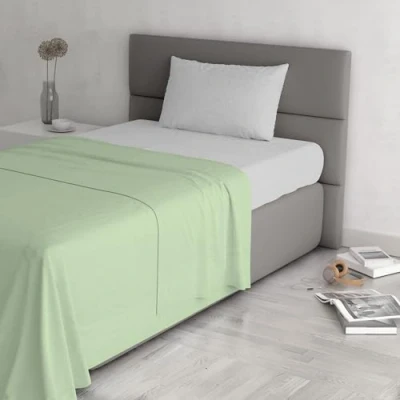 Image of Trend Chic 100% Cotton Bed Set, Made in Italy, Double Bed, Pistachio