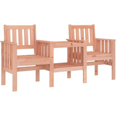 Image of vidaXL Garden Bench with Table 2 Seater Solid Wood Douglas