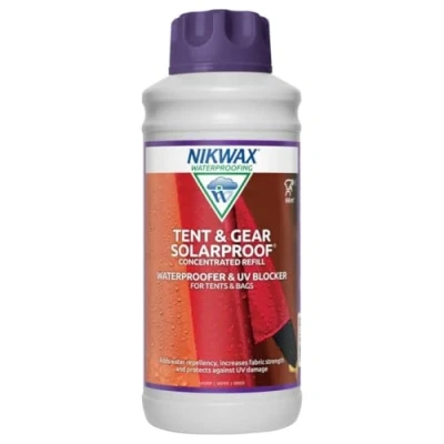 Image of Nikwax TENT &amp; GEAR SOLARPROOF Concentrated Waterproofer UV Blocker for Tents, Bags, Outdoor Covers Adds Water Repellency, Increases Fabric Strength, Protects Against damage (1 Litre)