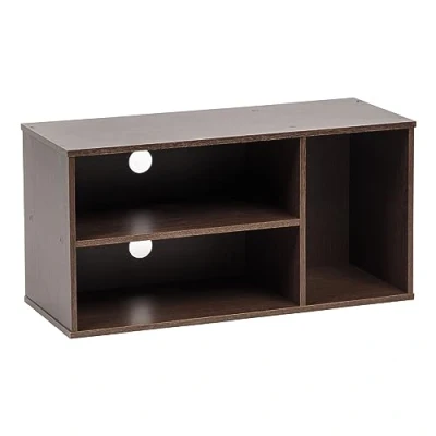 Image of Iris Ohyama, TV Cabinet / Stand Wooden Bench TV, Unit Suitable Size up to 43inch, Office, Living Room, Bedroom Module Shelf MDB 3S Brown