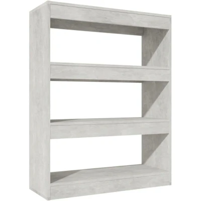 Image of vidaXL Book Cabinet/Room Divider Concrete Grey 80x30x103 cm Engineered wood
