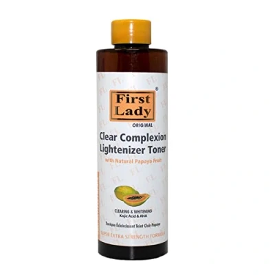 Image of First Lady Clear Complexion Papaya Skin Lightening Face Toner 200ml with kojic Acid &amp; aha