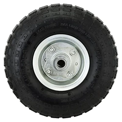 Image of 10&quot; Yellow Wheelbarrow Rubber Tyre Sack Truck Hand Trolley Cart Pneumatic Wheel Tyres Tires