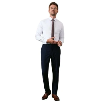 Image of Burton Mens Essential Tailored Suit Trousers, Navy, 32 Short