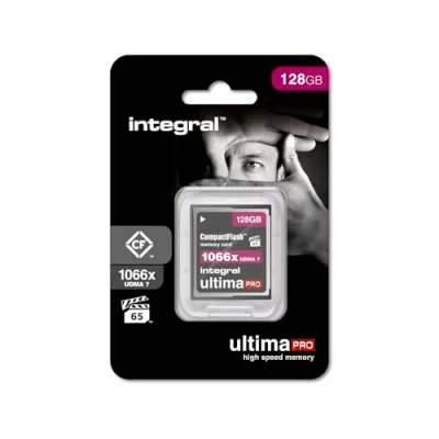 Image of Integral 128GB Compact Flash Card UDMA 7 1066x Speed VPG 65 160MB/s Read and 135MB/s Write Professional High