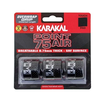 Image of Karakal Point 75 Air Overwrap Grip Pack of 3, Color Black