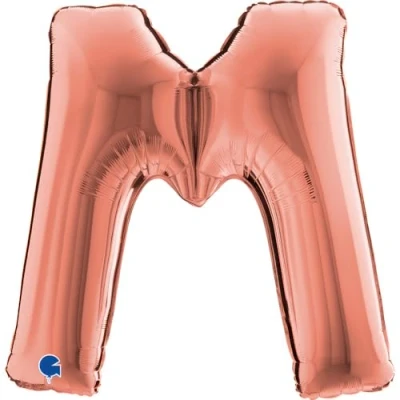 Image of Grabo 3223RG P Letter M Balloon Superloon Single Pack, Length 40 Inch, Colour Rose Gold, One Size
