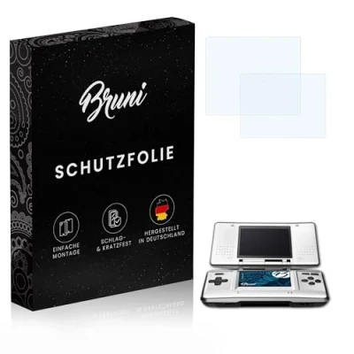 Image of Bruni Screen Protector compatible with Nintendo DS Film, crystal clear Protective Film (Set of 2)