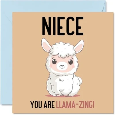 Image of Birthday Cards for Niece Llama Zing Funny Happy Card from Uncle Auntie Aunt, Gifts, 145mm x Joke Greeting Women Her
