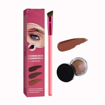 Image of anjoize 4d Laminated eyebrow Home Grooming Kit, brush,Eyebrow Hair Stroke Brush, Brow Stamp Brush (Light brown)