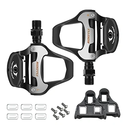 Image of KOOTU Bike Pedals SPD SL Electroplated Color Road 9/16&quot; Universal Bicycle Cleats Set for Shimano Clipless suitable Spin MTB Indoor