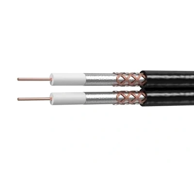Image of Labgear RG6 Twin Coaxial Cable 125m Drum, Black Shotgun Dual Conductor, Low Loss, Gas Injected Foam Dielectric, Braided &amp; Foil Shielding, Durable PVC Sheath