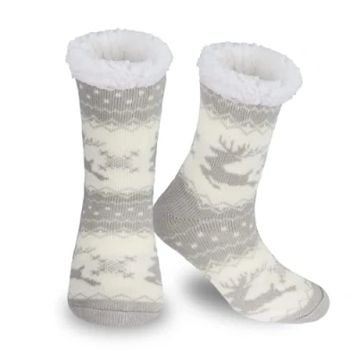 Image of BOER Slipper Socks Winter Ladies Non Slip Soft Cozy Fleece Lined Fluffy and Furry Knitted Warm Home