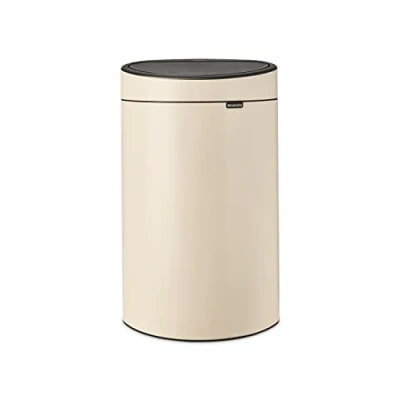 Image of Brabantia Touch Bin 40L Extra Large Waste for Kitchen Soft Opening Removable Inner Bucket Non Slip Base Easy Recycling Liners Included Beige 44 x 30 73 cm