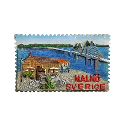 Image of Malmo Sweden Refrigerator Magnet 3D Travel Sticker Souvenirs Collection,Home &amp; Kitchen Decoration,Sweden Fridge from China