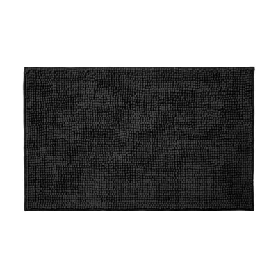 Image of Allure Bobble Chenille Bath Mat Non Slip 50 x 80cm Soft, Absorbent, Easy Care (Black)