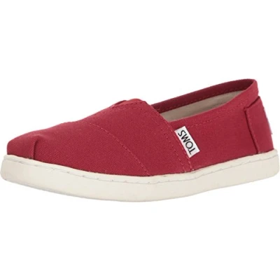 Image of TOMS Unisex Kids Alpargata Loafer Flat, Red, 13.5 UK Child