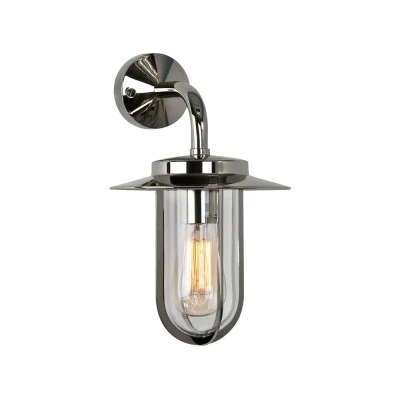 Image of Montparnasse 1 Light Outdoor Wall Lantern Polished Nickel IP44, E27