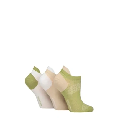 Image of Women&#039;s 3 Pair SOCKSHOP Poly Sports No Show Socks Khaki / Beige White 4 8