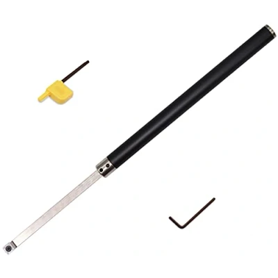 Image of Carbide Tipped Lathe Chisel Wood Turning Tool Set Rougher Tools Bar with 14mm Square Insert Cutter for Hobbyist or DIY Carpenter
