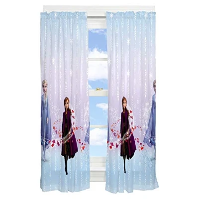 Image of Franco Kids Window Curtain Panels Drapes Set, 82 in x 63 in, Disney Frozen 2