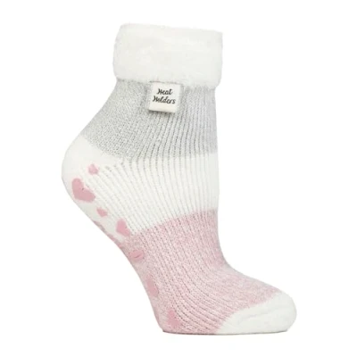 Image of Women&#039;s 1 Pair Heat Holders Lounge Feather Turn Over Cuff Socks Auriga Ivory / Rose 4 8