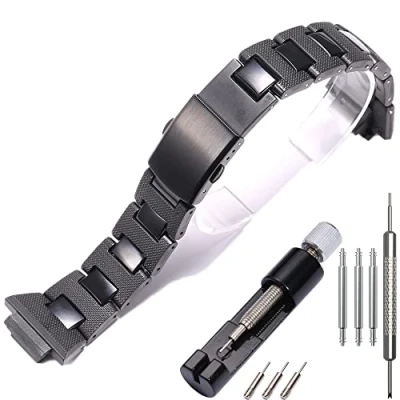 Image of WRISTARMOR Plastic Steel Strap Compatible with Caiso G shock DW5600 GW M5610 6900 GA2100 Men Sport Watch Band Bracelet Black 16mm
