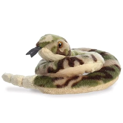 Image of Aurora, 31839, Mini Flopsie Slick Snake, 8In, Eco friendly soft toy, Green &amp; Brown