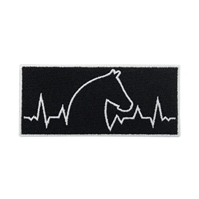 Image of Horse Heartbeat Iron on Patch Head Embroidery Patch, Pony Patches, Riding ironable foal Badges Finally Home