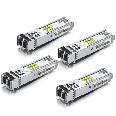 Image of [4 Pack] 1G SFP SX LC Multimode Module 550 meter, 1000Base Mini Gbic Transceiver Compatible for Cisco GLC MMD, Meraki, Mikrotik, Netgear, Ubiquiti UniFi UF MM 1G, D Link,Zyxel and more
