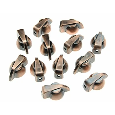Image of Dopro Pack of 12 Flat Top Guitar Chicken Head Knob AMP Effect pointer Bronze