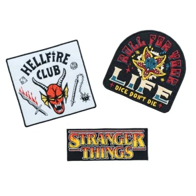 Image of Grupo Erik Set of 3 Patches Stranger Things Iron On Patches, Sew Embroidery Applique for Clothing, Backpacks Merchandise
