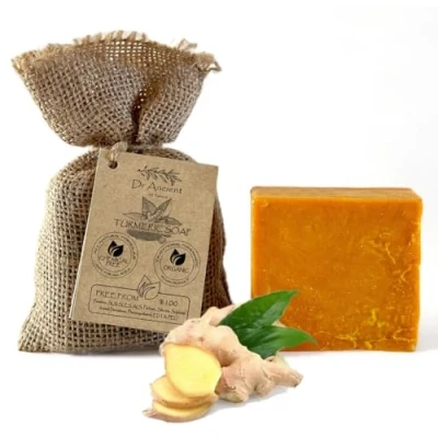 Image of Dr.Ancient Turmeric Soap Bar Organic Natural Vegan Traditional Handmade Antique Anti Ageing Skin Lightener, Even Tone Absolutely No Chemicals! Pure Soap!