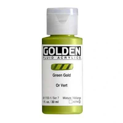 Image of Pro Art Golden Fluid Acrylic Paint 1 oz Green Gold, 30 ml (Pack of 1)