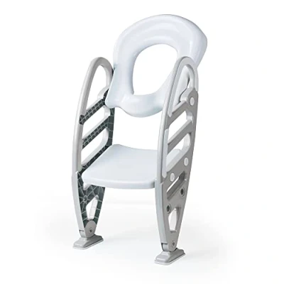 Image of DOLU 7245 Toddler D Shaped Potty training toilet, Adjustable height, and Washable pot, From 18 months up, Measuring 38 x 39 28 Centimeters Grey