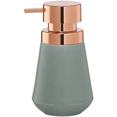 Image of Sealskin Conical Soap Dispenser, Porcelain, Green, 10 x 16.5 cm