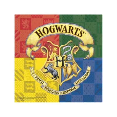 Image of Procos 93366 Harry Potter Paper Napkins, 25 x cm, FSC® Mix, Children&#039;s Birthday, Party Tableware