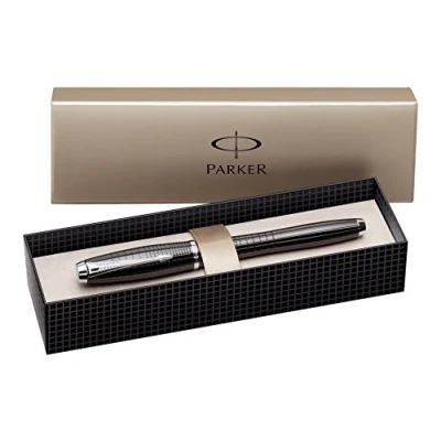 Image of Parker Urban Premium Rollerball Pen, Ebony Chiselled, Black Ink Refill, Gift Boxed