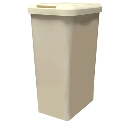 Image of KetoPlastics Kitchen Bin Touch and Lift Rectangle Swing as a Waste Rubbish Recycle 45L Cream