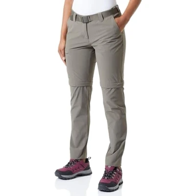 Image of Maier Sports Women&#039;s Zip Off Trousers Inara Slim, Teak, 44, 233026