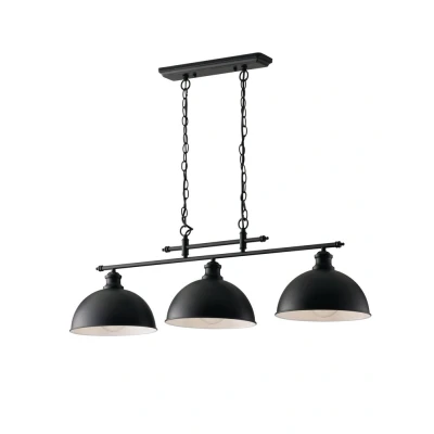 Image of Charleston Triple Dome Bar Pendant, Black White, E27