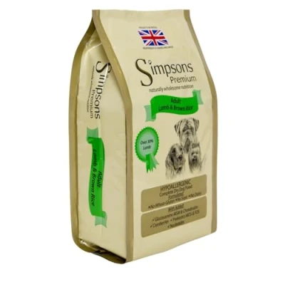Image of Simpsons Premium Dog Food Adult Lamb &amp; Brown Rice 2kg