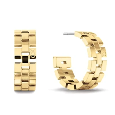 Image of Calvin Klein Women&#039;s GEOMETRIC Collection Hoop Earrings Yellow gold 35000250
