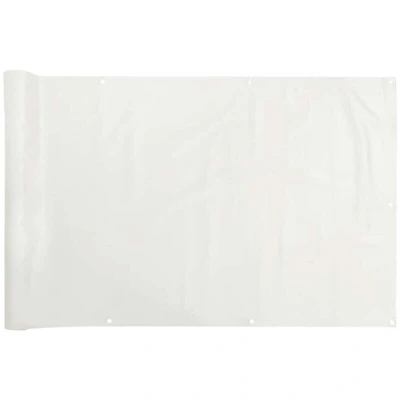 Image of vidaXL Balcony Deck Screen White PVC Coated Polyester Privacy Sunshade 600x75 cm, Weather and UV Resistant