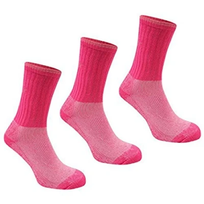 Image of Karrimor Heavyweight Boot Socks Black Washable 3 Pack Kids Accessories Pink Ladies 4 8