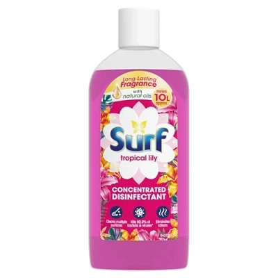Image of Surf Tropical Lily Concentrated Disinfectant eliminates 99.9% of germs multi purpose cleaner for sparkling clean surfaces 240 ml
