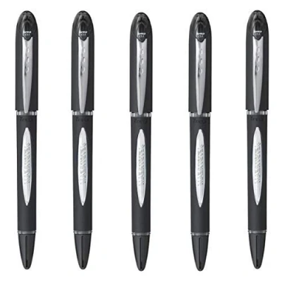 Image of UNI BALL JET STREAM SX 210 1.0 MM ROLLER PENS IN 4 COLOURS (PACK OF 5) (BLACK)