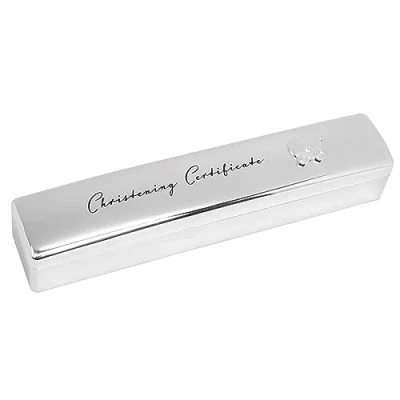 Image of Silver Plated Christening Certificate Box