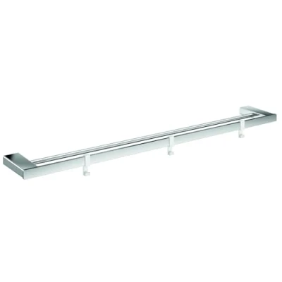 Image of Emco Loft Double Bath Towel Holder 800 mm Plus 3 Hooks Chrome