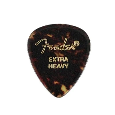 Image of Fender Classic Celluloid Guitar Picks 451 Shape, Stocking Stuffers, Accessories, Tortoise Shell, Extra Heavy, 12 Pack